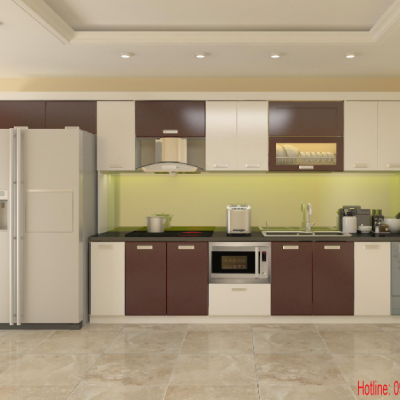 Tủ bếp nhựa  đặc acrylic bóng kính