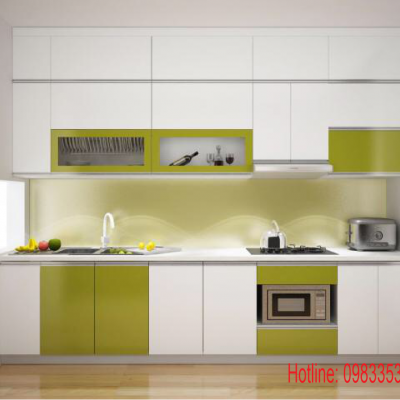 Tủ bếp nhựa  đặc acrylic bóng kính